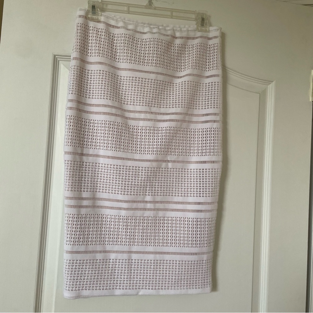 NWT Melissa Odabash Crochet Midi Skirt in Rampling White Size Large